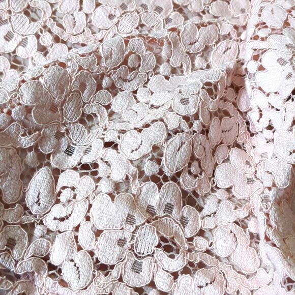 Zara Women Blush Pink Lace Overlay Cap Sleeve Dress size 14 - Picture 7 of 8